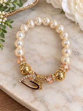 Pearl-Style Gold Accent Bracelet